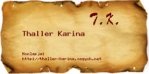 Thaller Karina névjegykártya